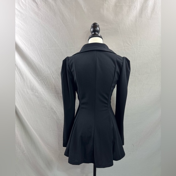 Lapel Collar Double Breasted Blazer Dress Black - Picture 8 of 8